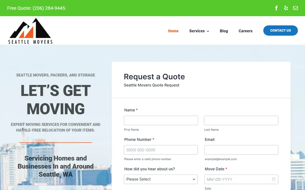 Seattle Movers homepage
