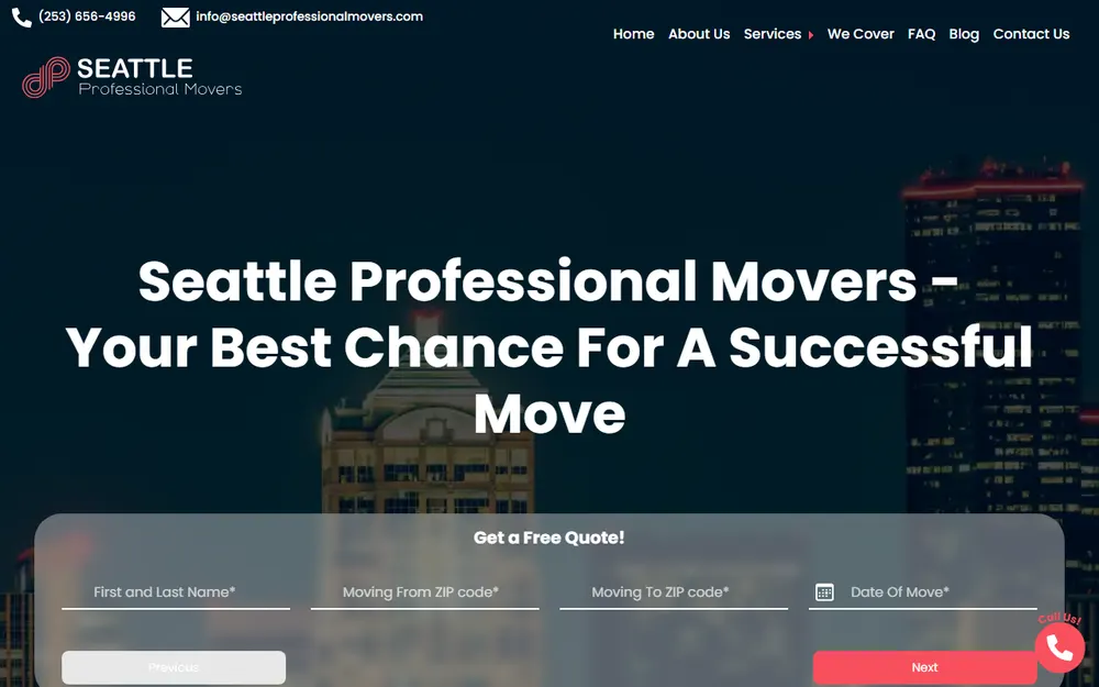 Seattle Professional Movers homepage