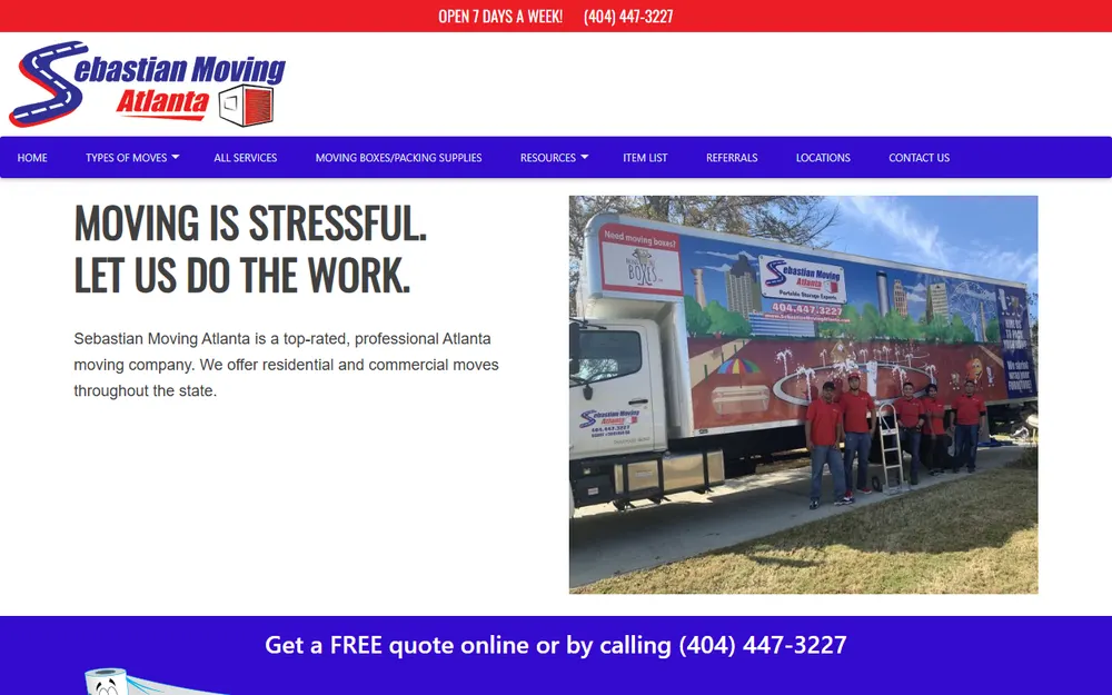 Sebastian Moving Atlanta homepage