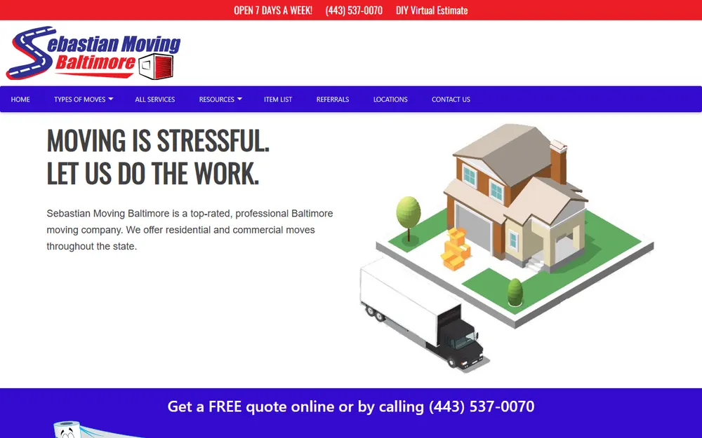Sebastian Moving Baltimore homepage