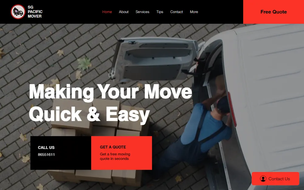 SG Pacific Mover homepage