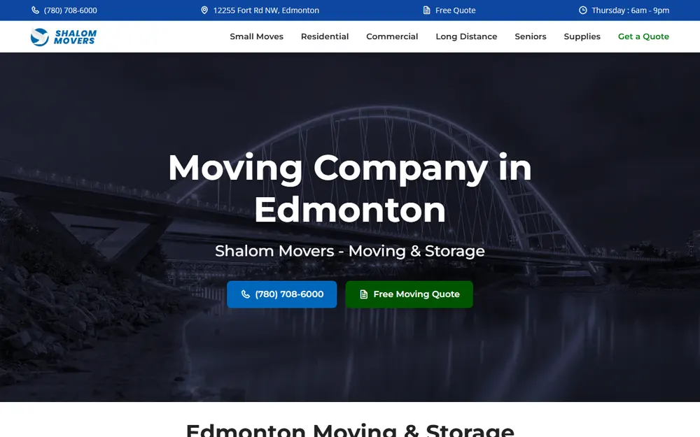 Shalom Movers homepage