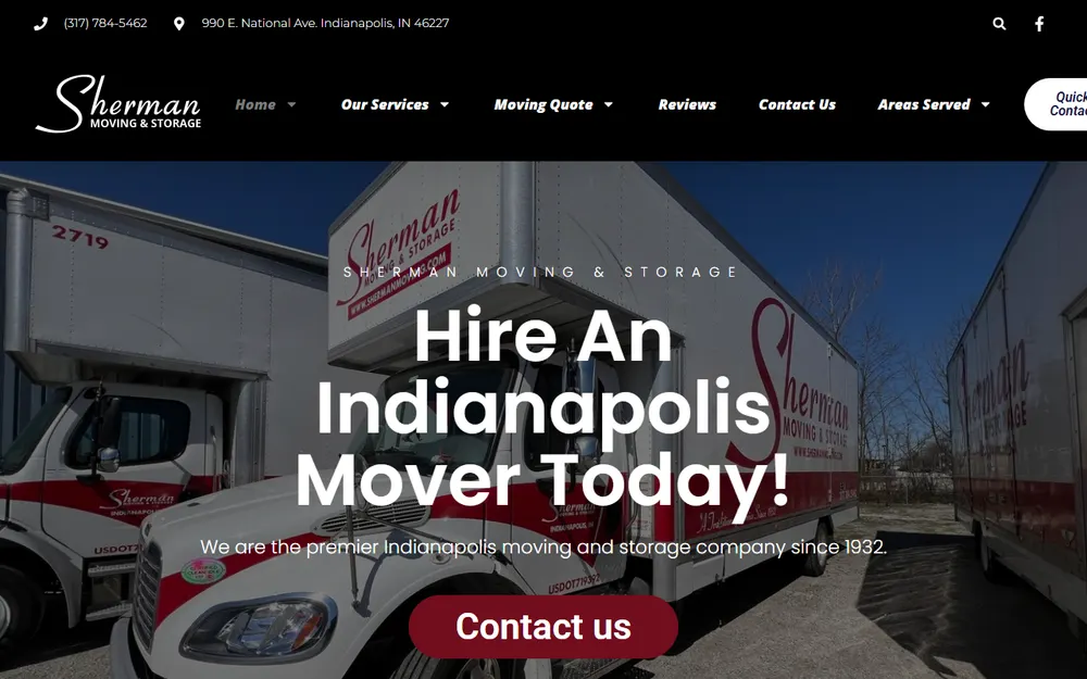 Sherman Moving & Storage Co homepage