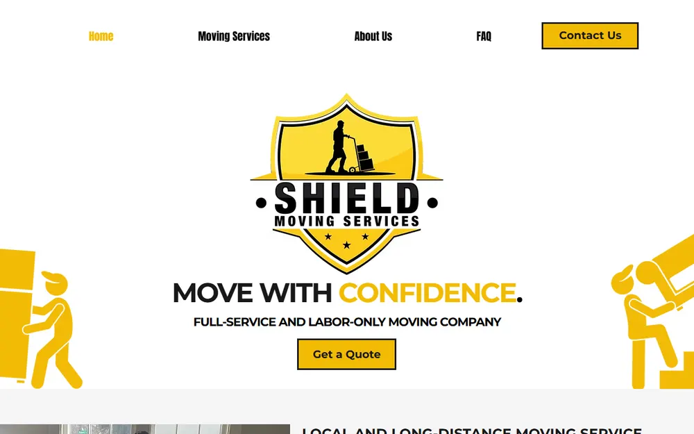 Shield Moving homepage