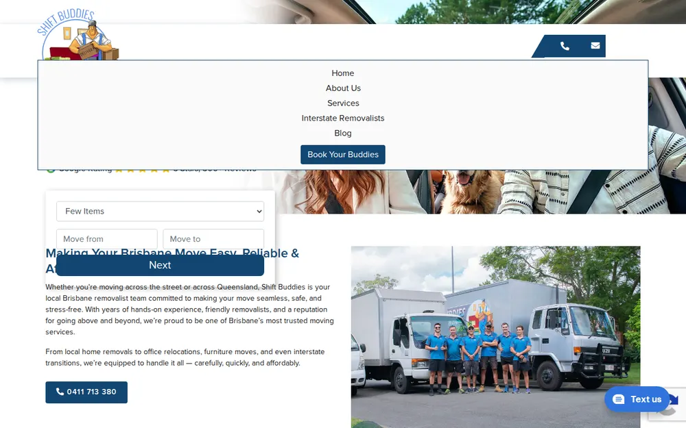 Shift Buddies - Removalists Brisbane homepage