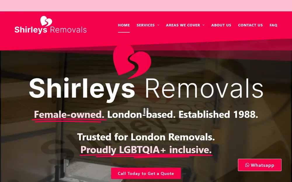 Shirleys Removals homepage