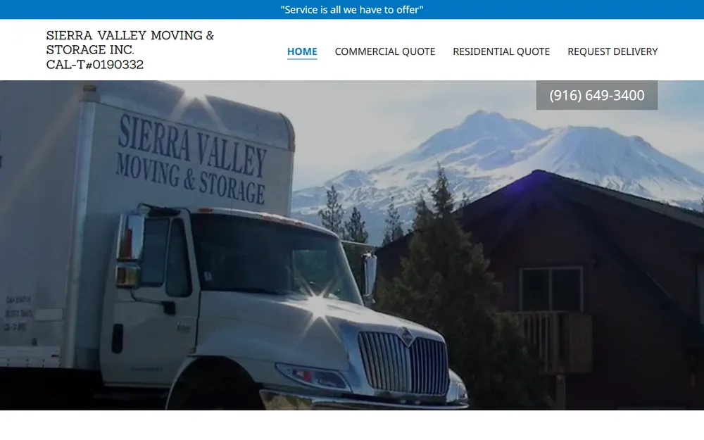Sierra Valley Moving & Storage homepage