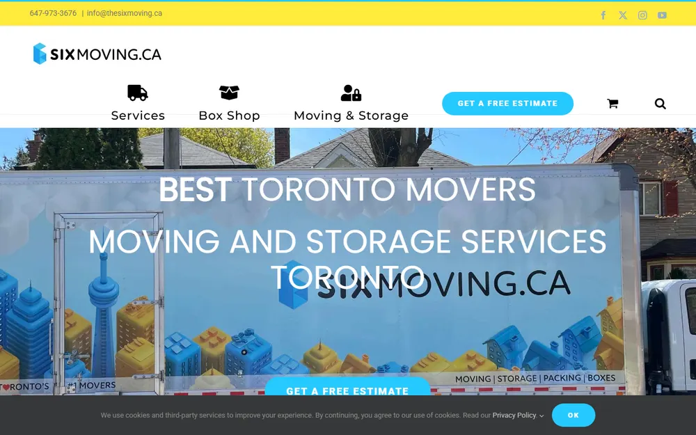 Six Moving Movers Toronto homepage