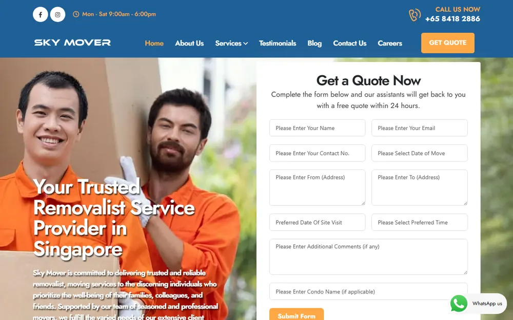 Sky Mover homepage