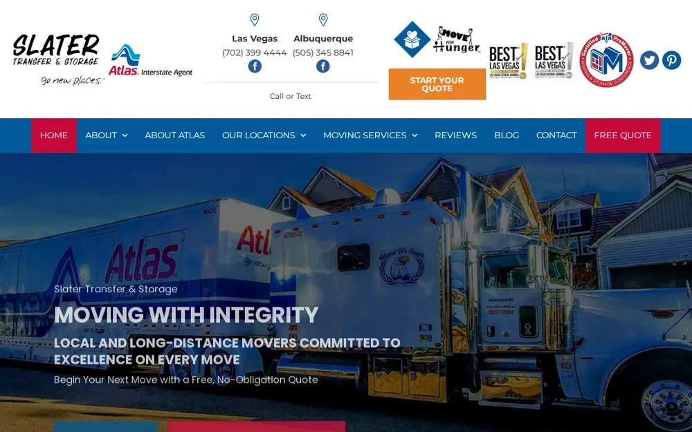 Slater Transfer & Storage Atlas Van Lines - Las Vegas homepage