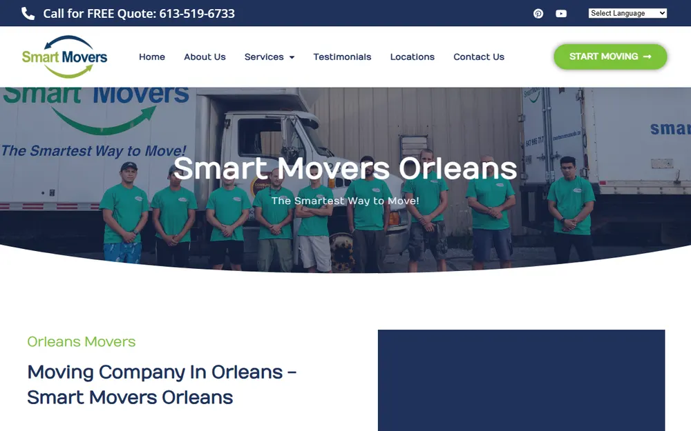 Smart Movers Orleans homepage