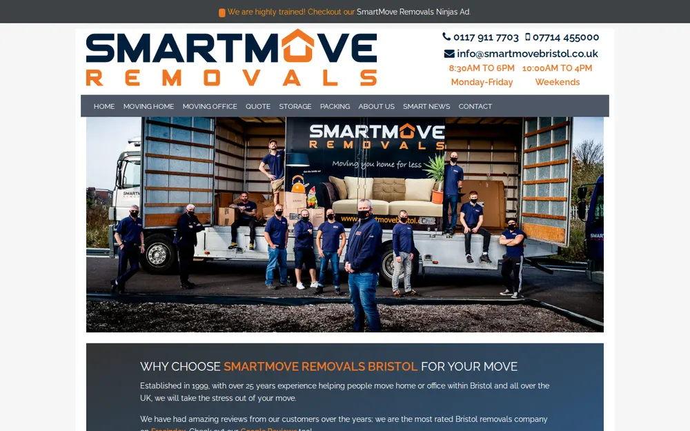 Smartmove Removals (& Storage) Bristol homepage