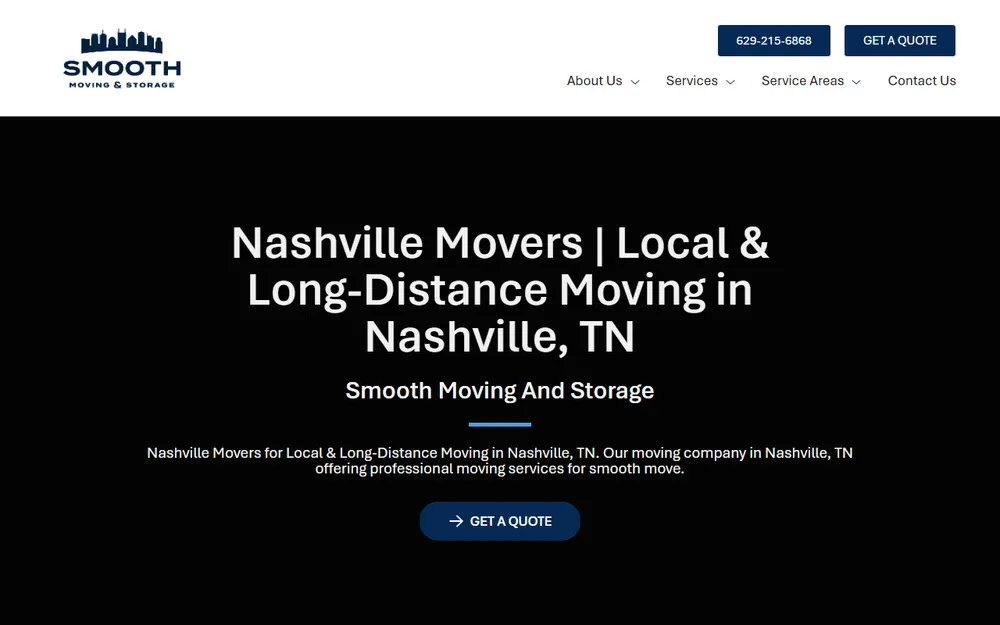 Smooth Moving & Storage homepage