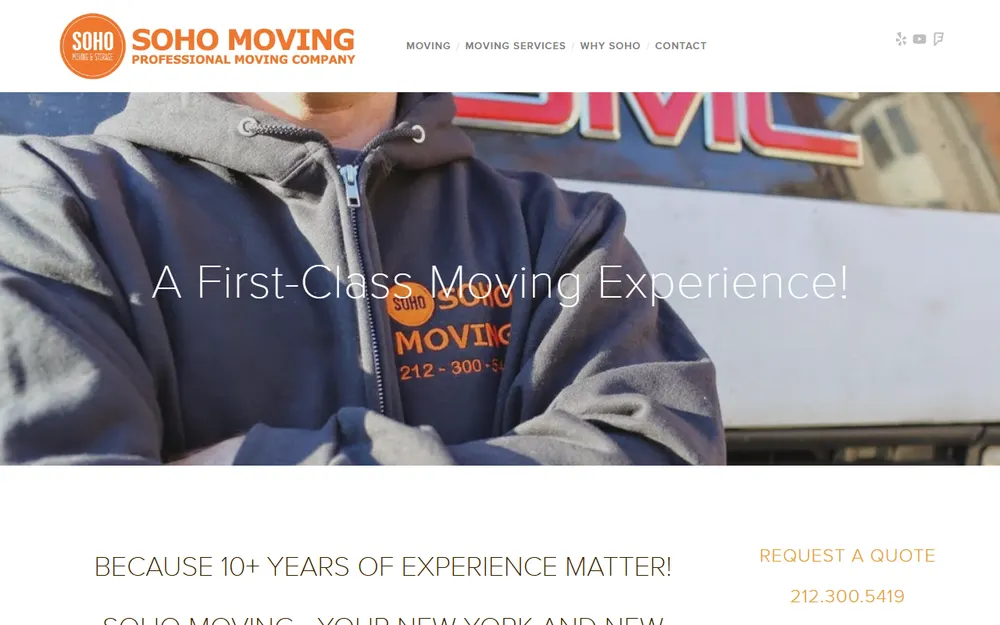 SoHo Moving homepage