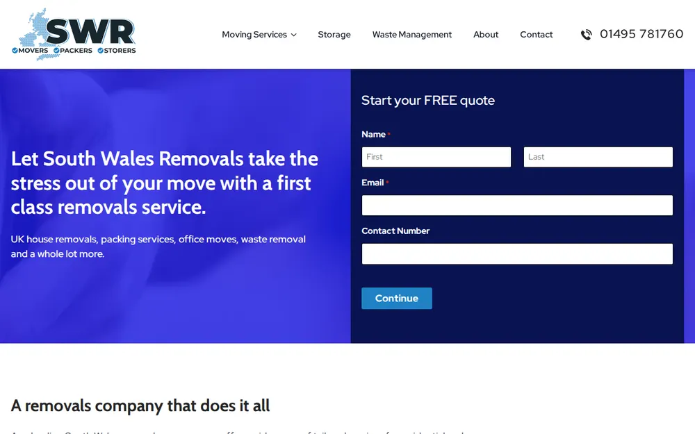 South Wales Removals Ltd homepage
