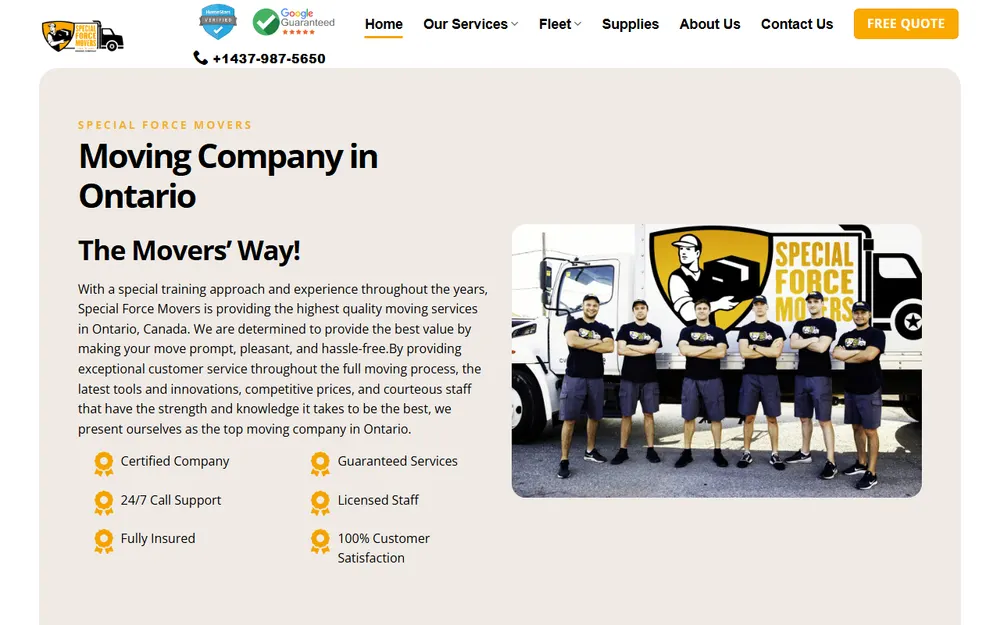 Special Force Movers homepage