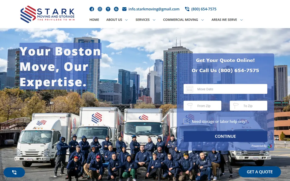 Stark Moving and Storage Boston Movers homepage