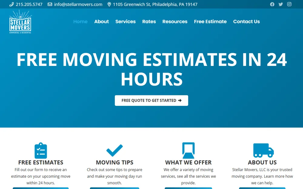 Stellar Movers LLC homepage