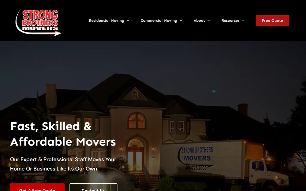Strong Brothers Movers homepage