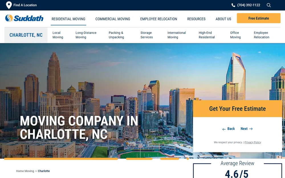 Suddath Moving & Storage homepage