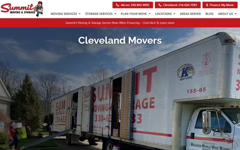 Summit Moving and Storage homepage