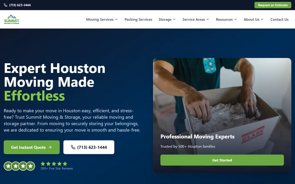Summit Moving and Storage homepage