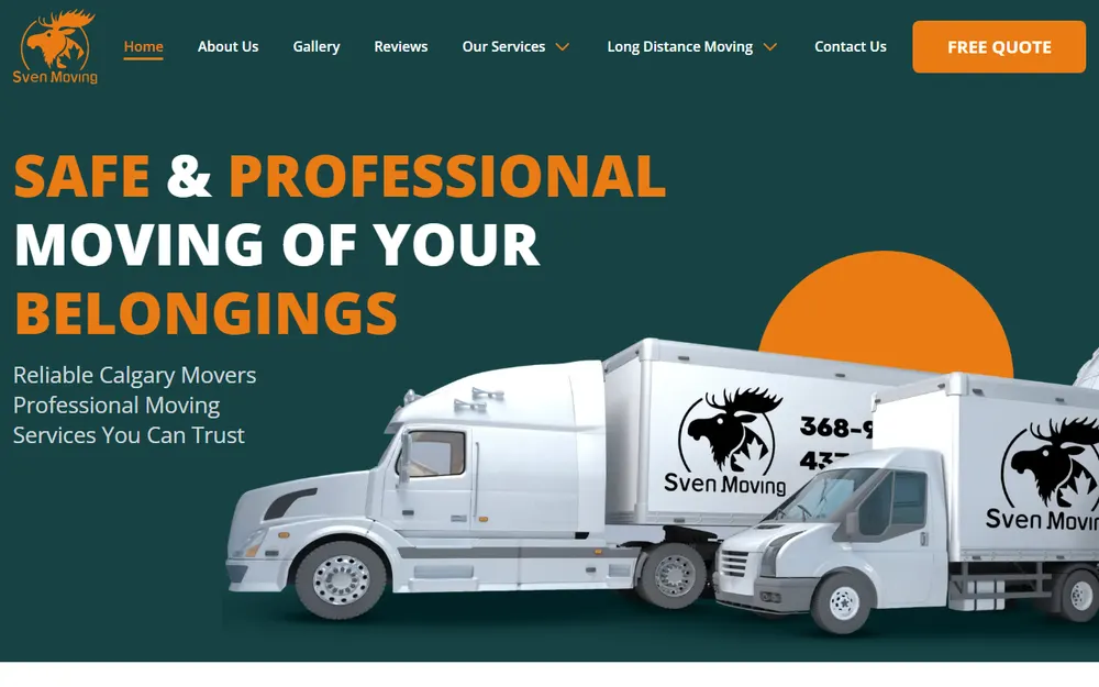 Sven Moving homepage