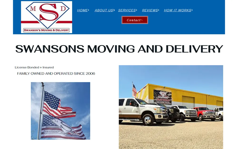 Swanson's Moving & Delivery LLC homepage