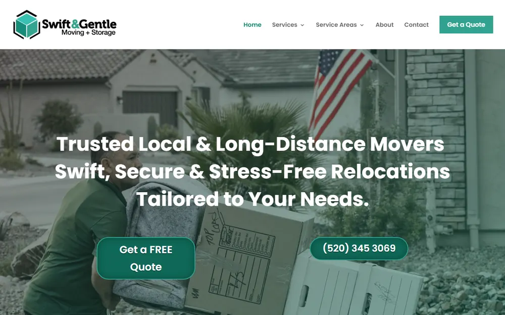 Swift & Gentle Moving+Storage homepage