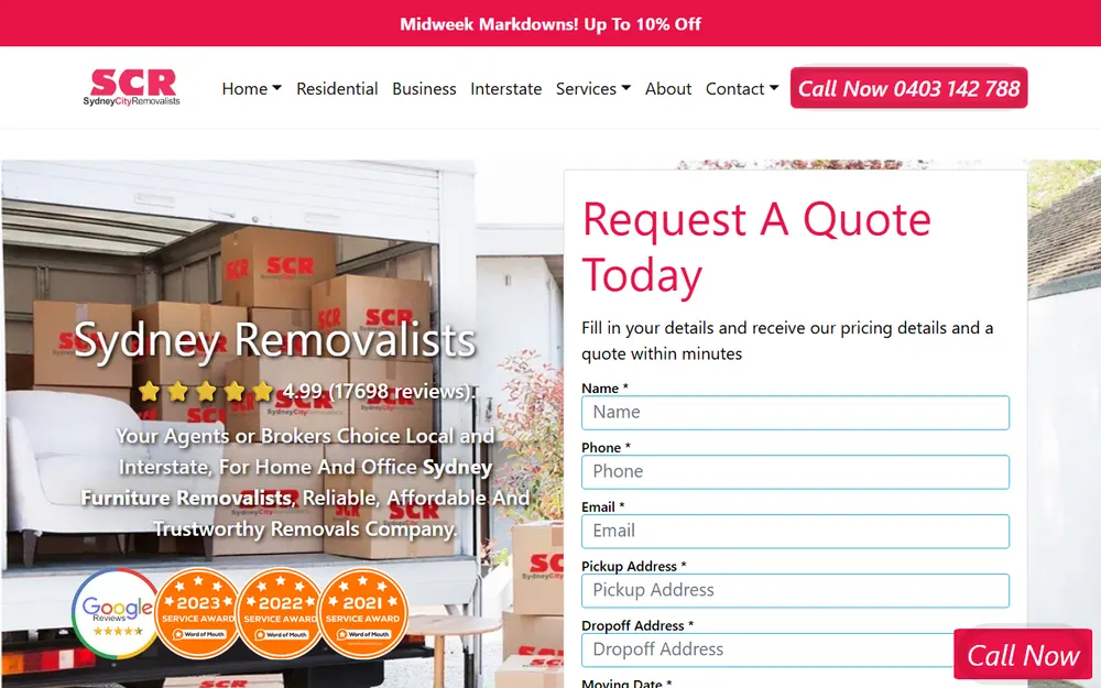 Sydney City Removalists Pty Ltd homepage