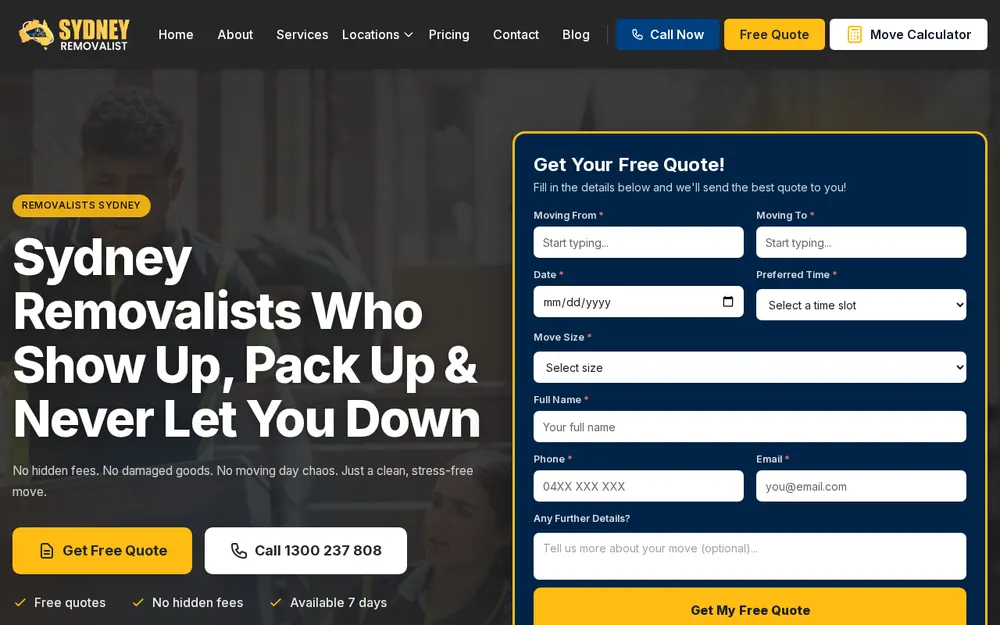 Sydney Removalist homepage