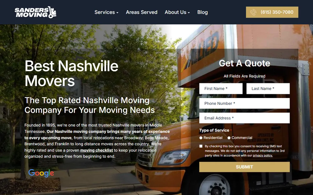 Ted R. Sanders Moving and Warehouse, Inc. homepage