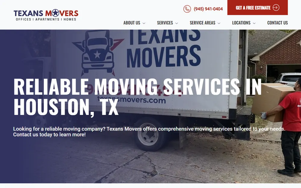 Texans Movers LLC homepage