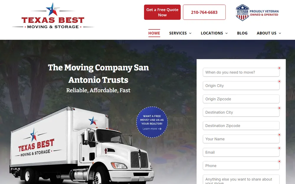 Texas Best Movers homepage