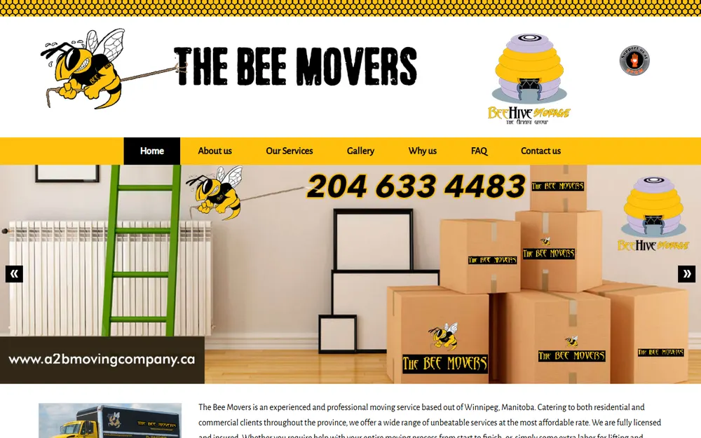 The Bee Movers homepage