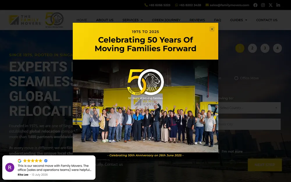 The Family Movers (S) Pte Ltd homepage