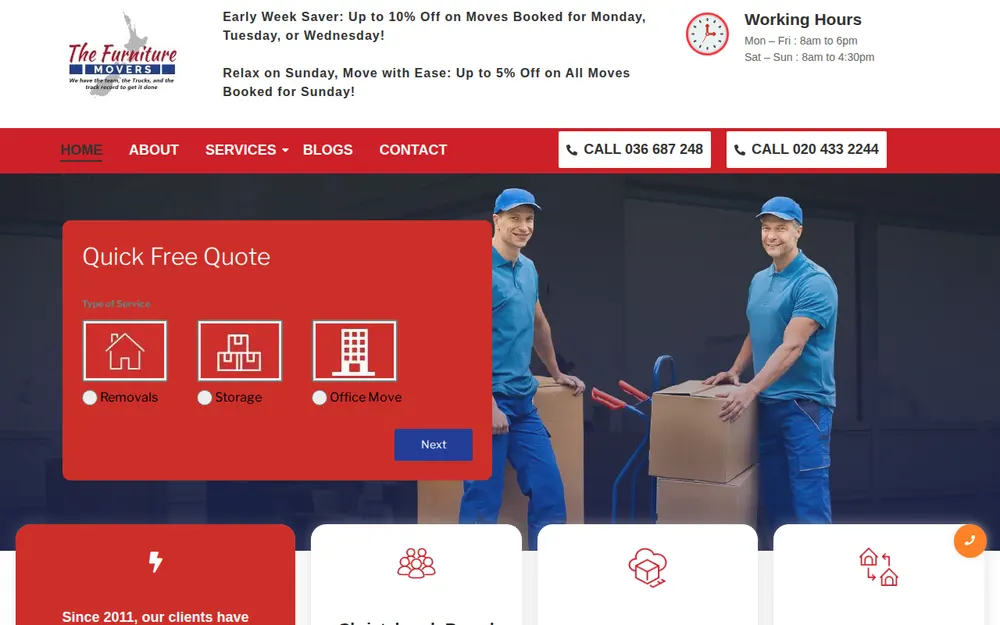 The Furniture Movers homepage
