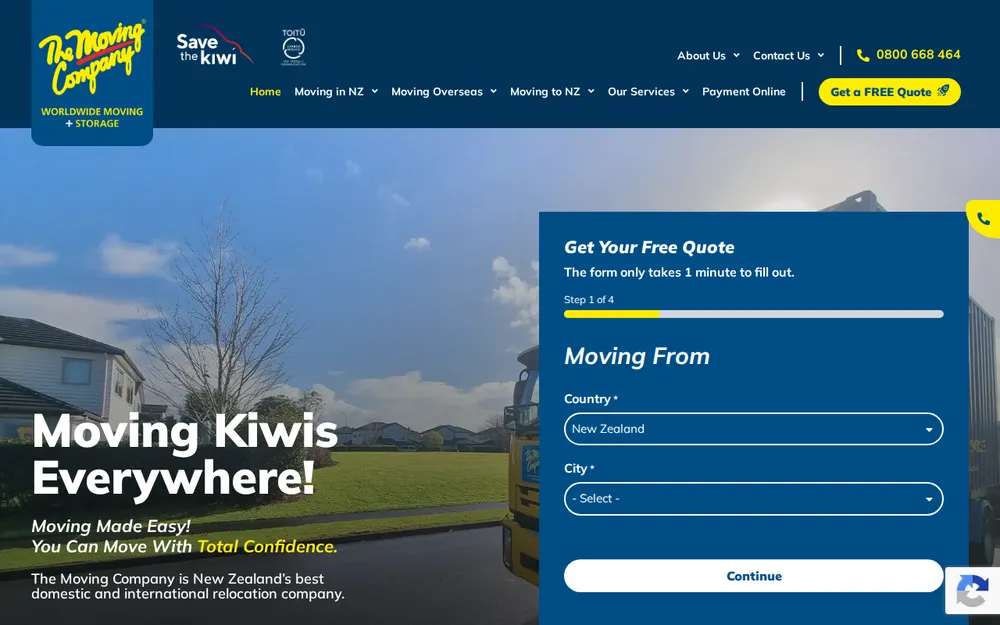 The Moving Company Christchurch homepage