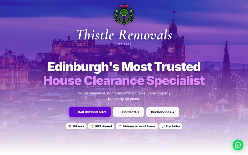 Thistle Removals homepage