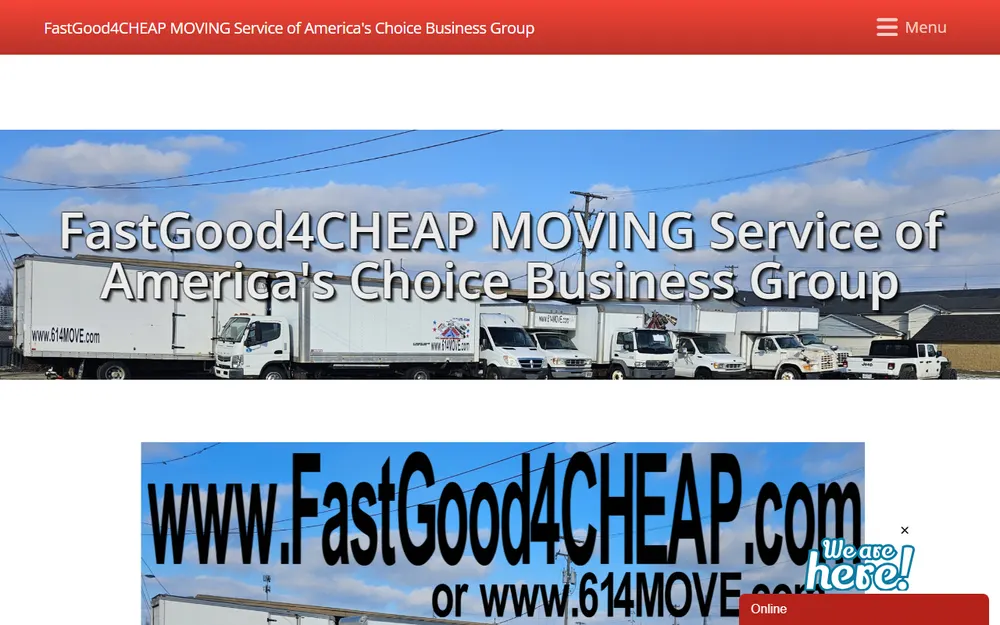 Thrifty Movers homepage