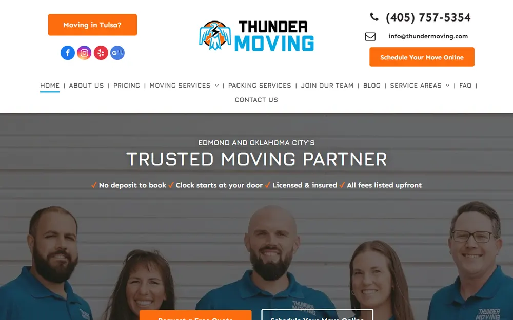 Thunder Moving homepage