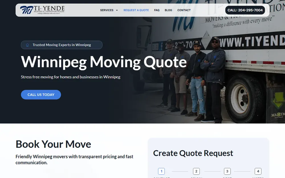Ti-Yende Movers homepage