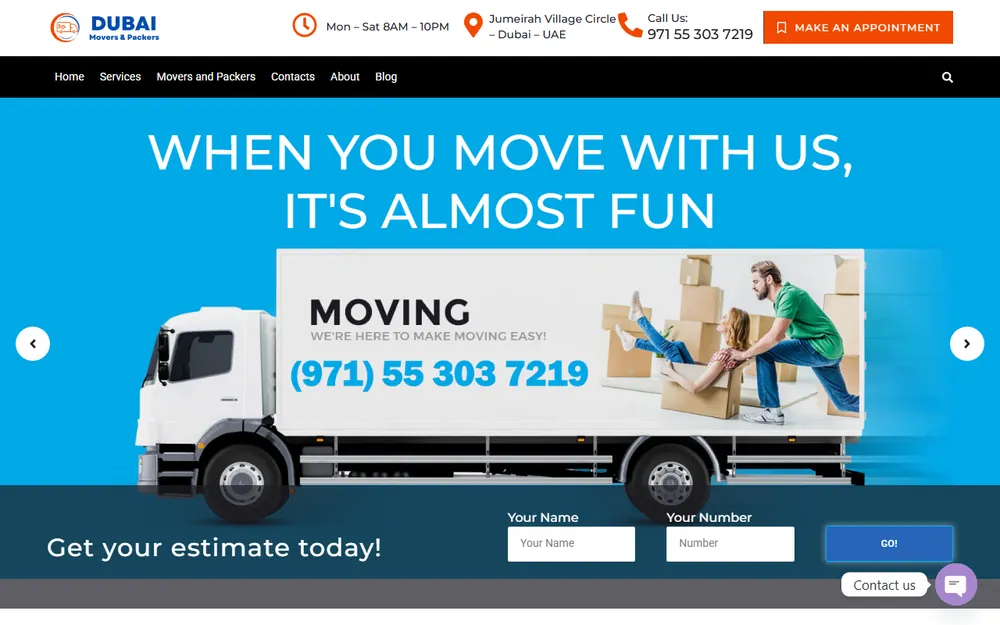 Top House Movers and Packers Dubai JVC homepage