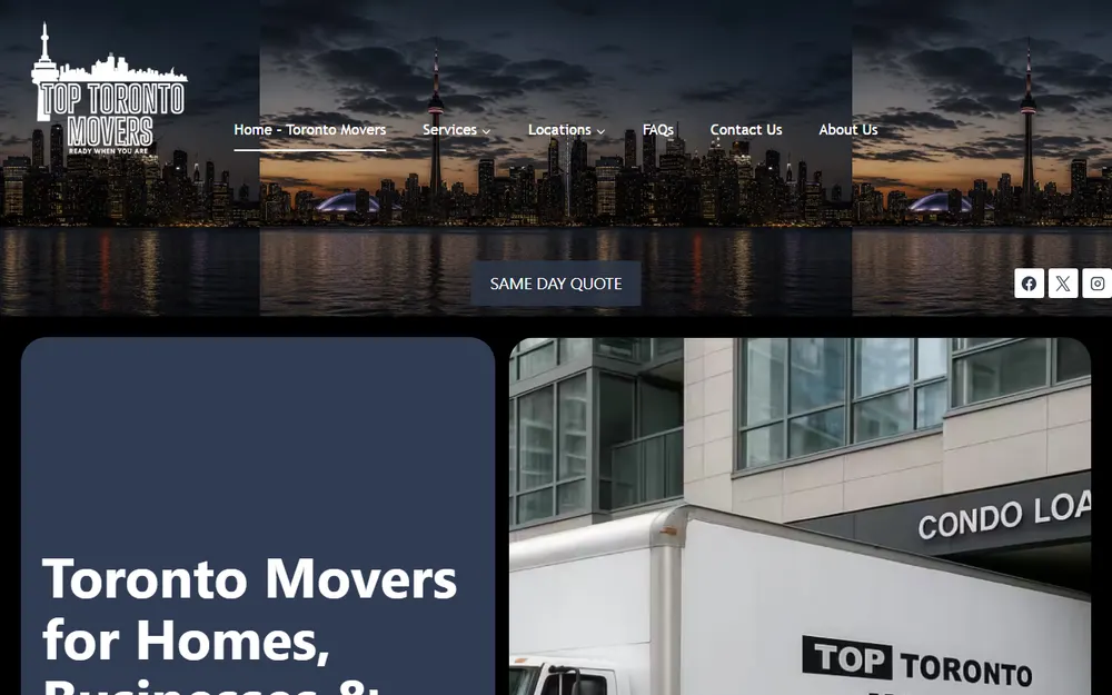 Top Toronto Movers homepage