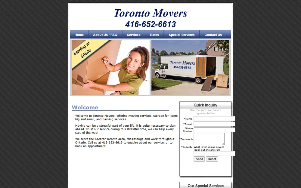 Toronto Movers homepage