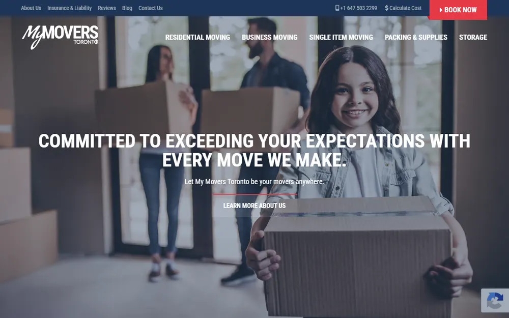 My Movers Toronto homepage