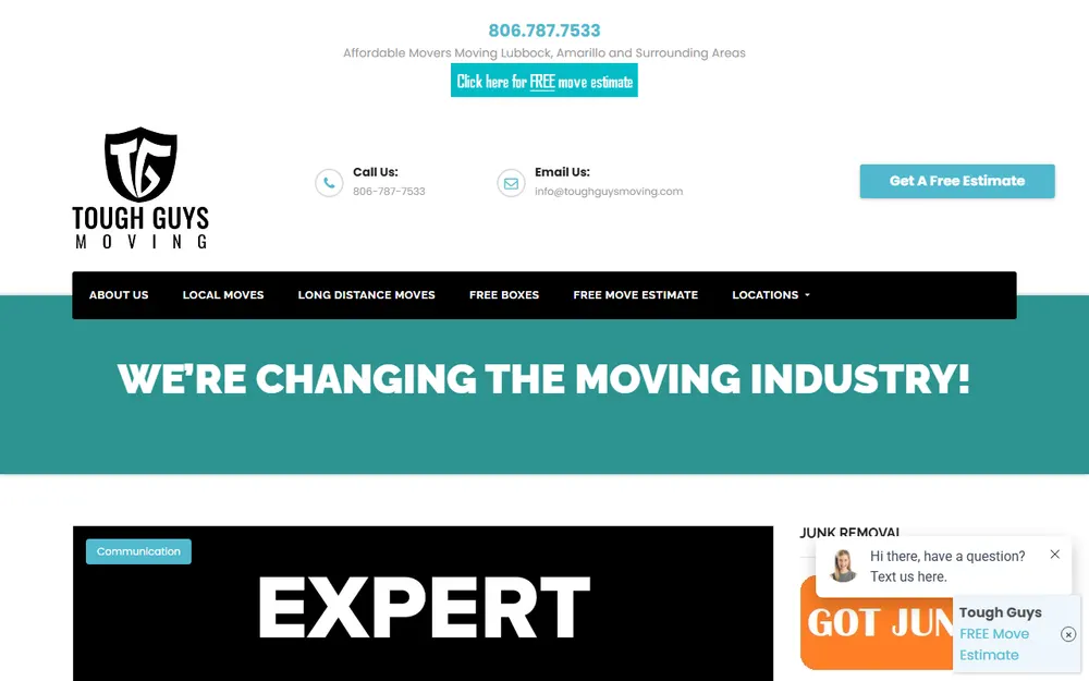 Tough Guys Moving homepage