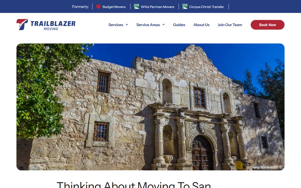Trailblazer Moving homepage