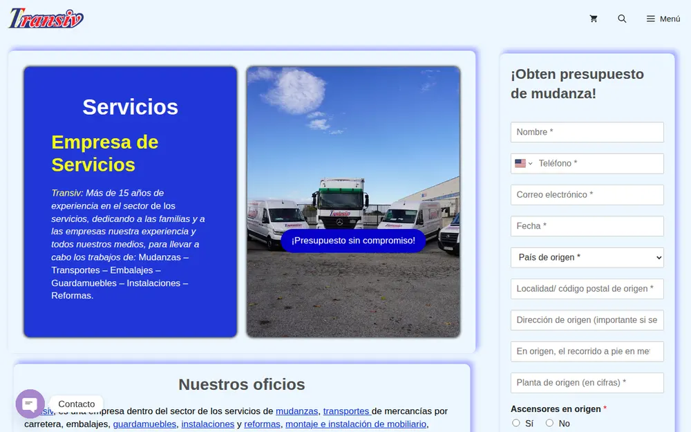 Transiv – Mudanzas en Madrid homepage