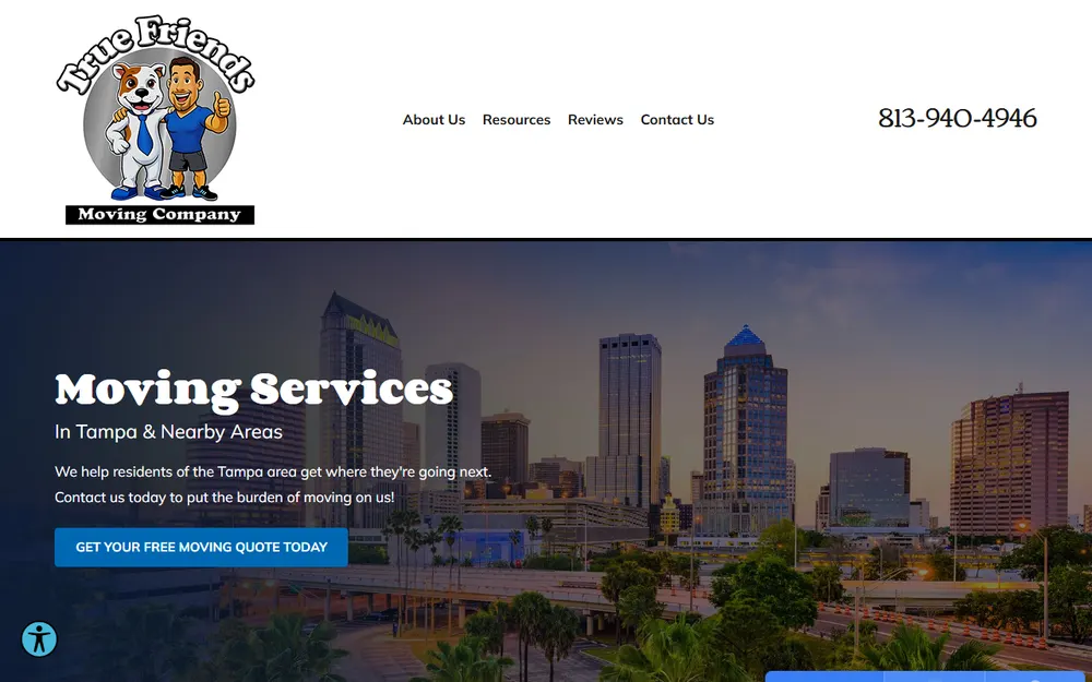 True Friends Moving Company homepage